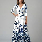 Celine | Cross Wrap Neck Midi Dress