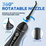 Portable Cordless Water Flosser F18 with 3 Cleaning Modes, Waterproof Design, Rechargeable Battery, and 4 Nozzles for Gum Care