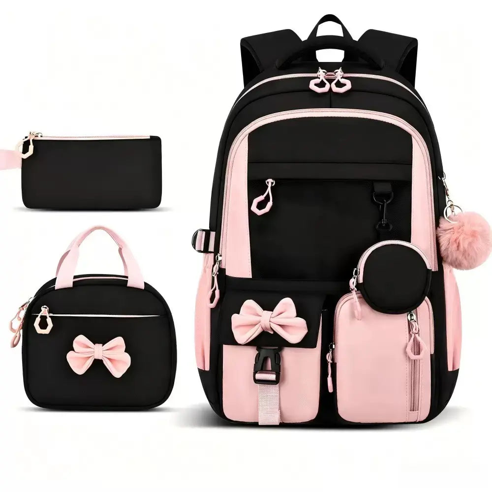 3PCS Waterproof Backpack for School,Oxford Cloth Bookbag Set with Lunch Box & Pencil Case,School Bag for Elementary Middle High School,Back to School Gift,Birthday'S Gift