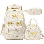 SIMILOVE 3PCS Backpack for School- Corduroy Girls Backpack with Lunch Bag & Pencil Case, School Bag for Elementary Middle High School,Back to School Gift,Birthday'S Gift, Backpacks for School, Bookbag