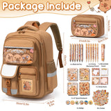 Fimibuke Waterproof Backpack Set – Includes School Bag, Lunch Box & Pencil Case, Lightweight, School Backpack Book Bag for Back-To-School Students,Back to School,Back to School Shopping,Travel Essentials