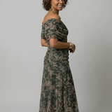 Calen | Off Shoulder Flow Midi Dress