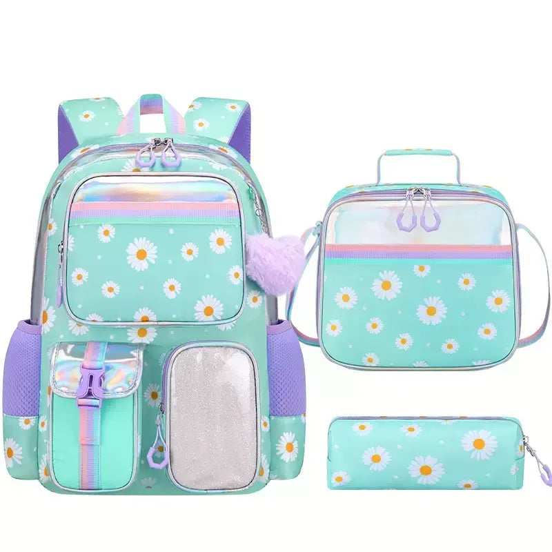 3PCS Waterproof Backpack for School,Oxford Cloth Bookbag Set with Lunch Box & Pencil Case,School Bag for Elementary Middle High School,Back to School Gift,Birthday'S Gift