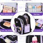 3PCS Waterproof Backpack for School,Oxford Cloth Bookbag Set with Lunch Box & Pencil Case,School Bag for Elementary Middle High School,Back to School Gift,Birthday'S Gift