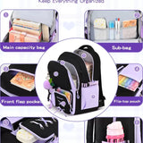 3PCS Waterproof Backpack for School,Oxford Cloth Bookbag Set with Lunch Box & Pencil Case,School Bag for Elementary Middle High School,Back to School Gift,Birthday'S Gift