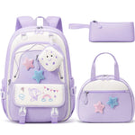 Fimibuke 3PCS Backpack for School,Waterproof Bookbag Set with Lunch Box & Pencil Case,School Bag for Elementary Middle School,Back to School Gift,Birthday'S Gift,Back to School Shopping,Travel Essentials