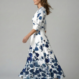 Celine | Cross Wrap Neck Midi Dress