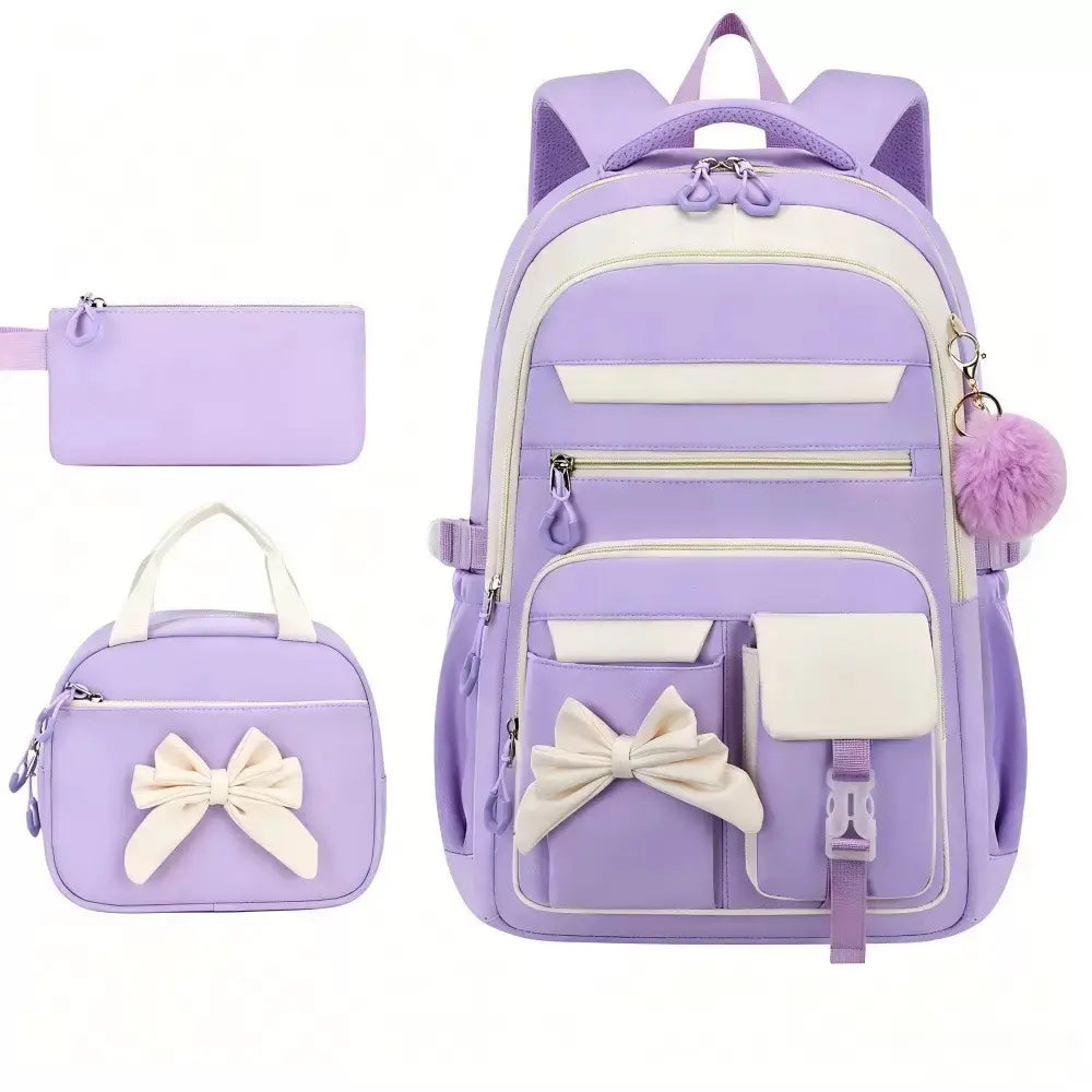 3PCS Waterproof Backpack for School,Oxford Cloth Bookbag Set with Lunch Box & Pencil Case,School Bag for Elementary Middle High School,Back to School Gift,Birthday'S Gift