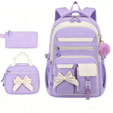 3PCS Waterproof Backpack for School,Oxford Cloth Bookbag Set with Lunch Box & Pencil Case,School Bag for Elementary Middle High School,Back to School Gift,Birthday'S Gift
