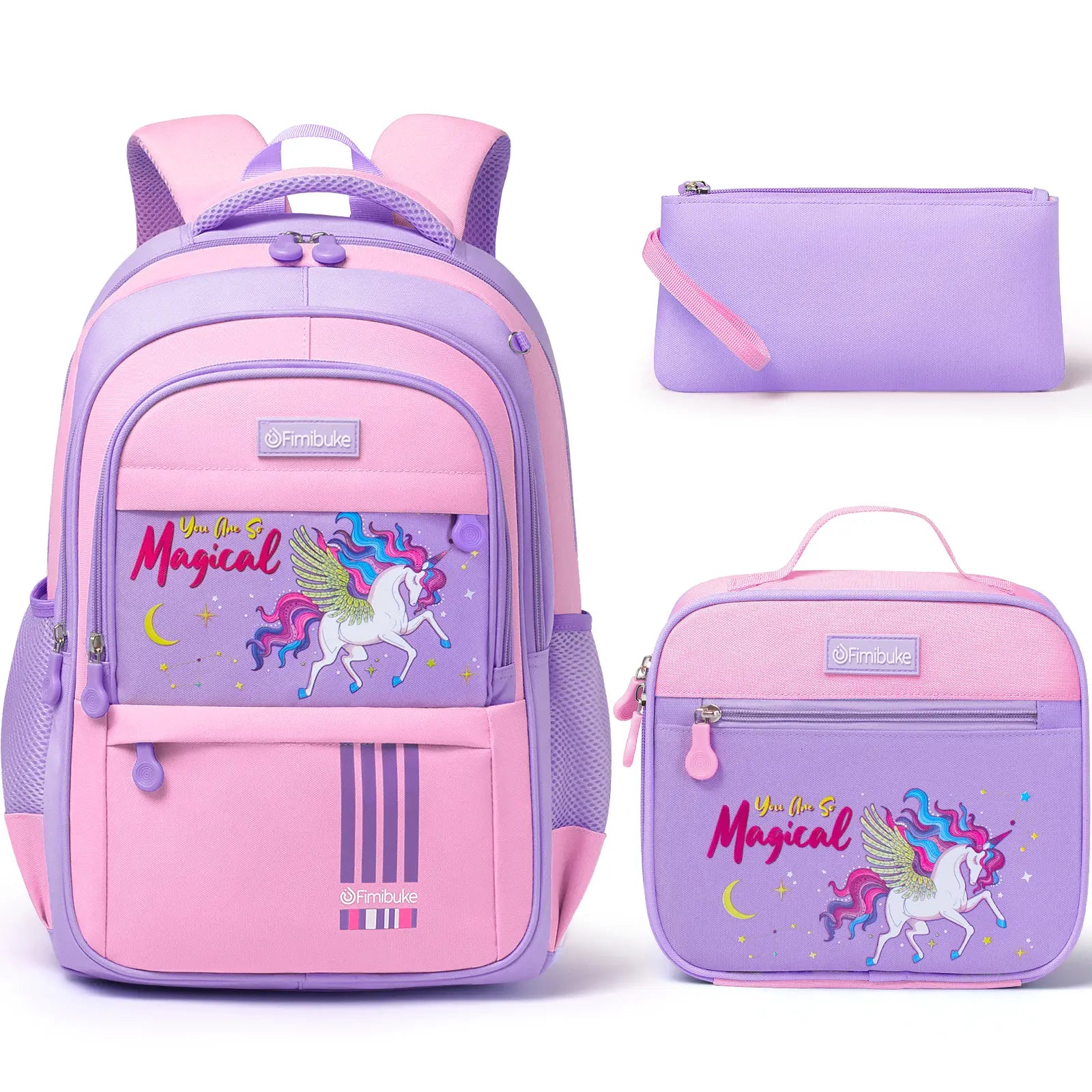 Fimibuke Waterproof Backpack Set – Includes School Bag, Lunch Box & Pencil Case, Lightweight, School Backpack Book Bag for Back-To-School Students,Back to School,Back to School Shopping,Travel Essentials