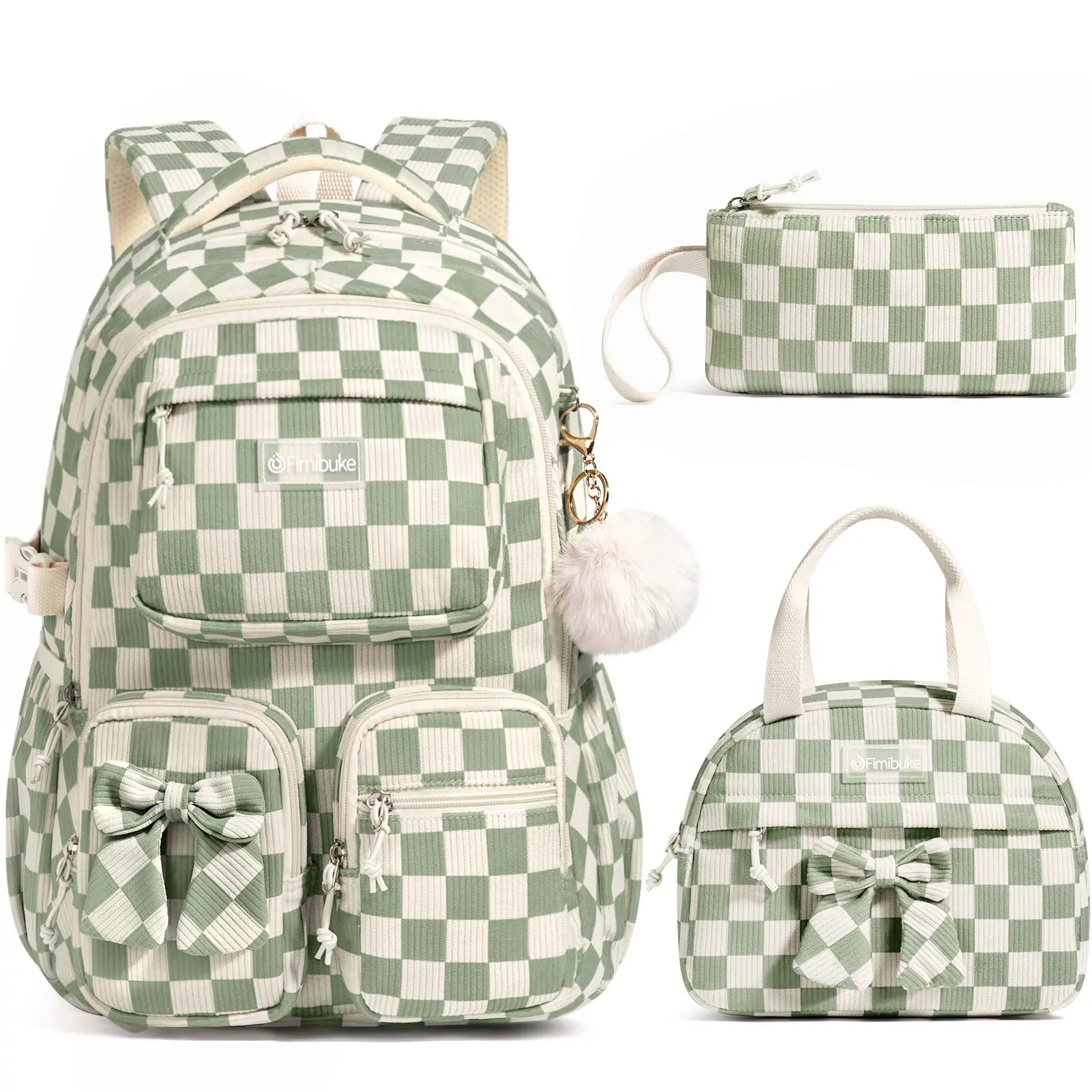 Fimibuke 3PCS Backpack for School,Waterproof Bookbag Set with Lunch Box & Pencil Case,School Bag for Elementary Middle School,Back to School Gift,Birthday'S Gift,Back to School Shopping,Travel Essentials