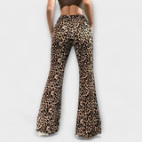 Leopardaste Bootcut Hlače