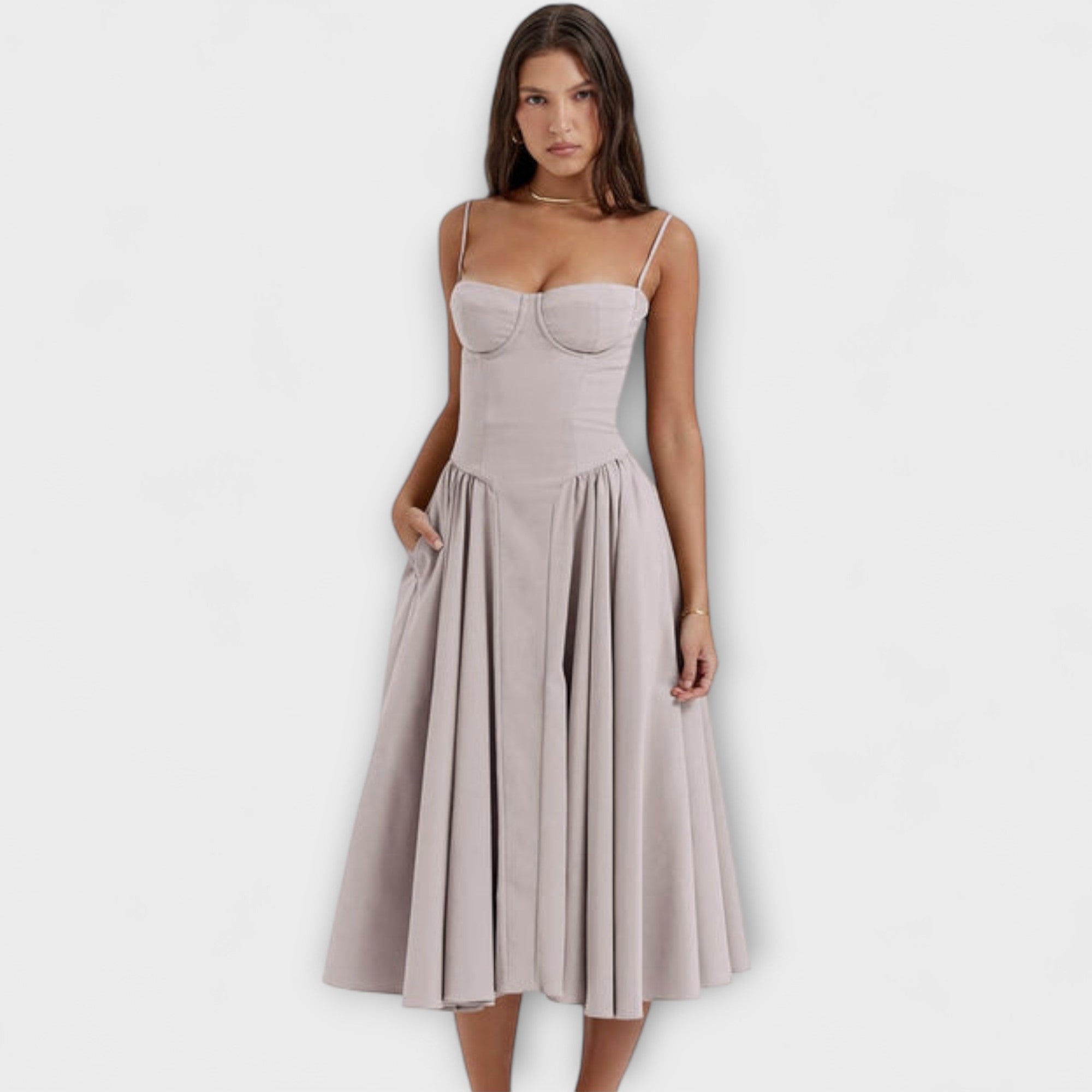 Rosalie - Elegantna bezrukavna korzetna haljina