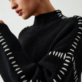 Alma | Oversize-Dolcevita pulover s Piqué detaljima