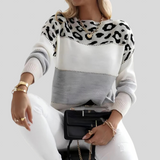 Alessia - Elegantni Pulover s Leopard Uzorkom