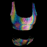 Colorful Reflective Rave Party Shiny Bikini Set