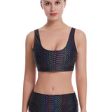 Colorful Reflective Rave Party Shiny Bikini Set