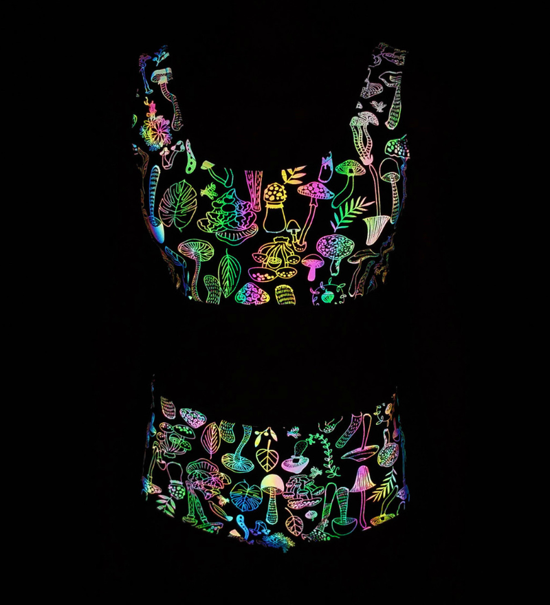 Colorful Reflective Rave Party Shiny Bikini Set
