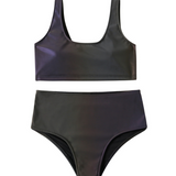 Colorful Reflective Rave Party Shiny Bikini Set