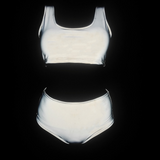 Colorful Reflective Rave Party Shiny Bikini Set