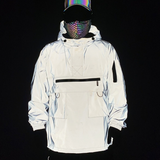 Functional Reflective Half-Zip Hooded Jacket
