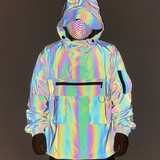 Functional Reflective Half-Zip Hooded Jacket
