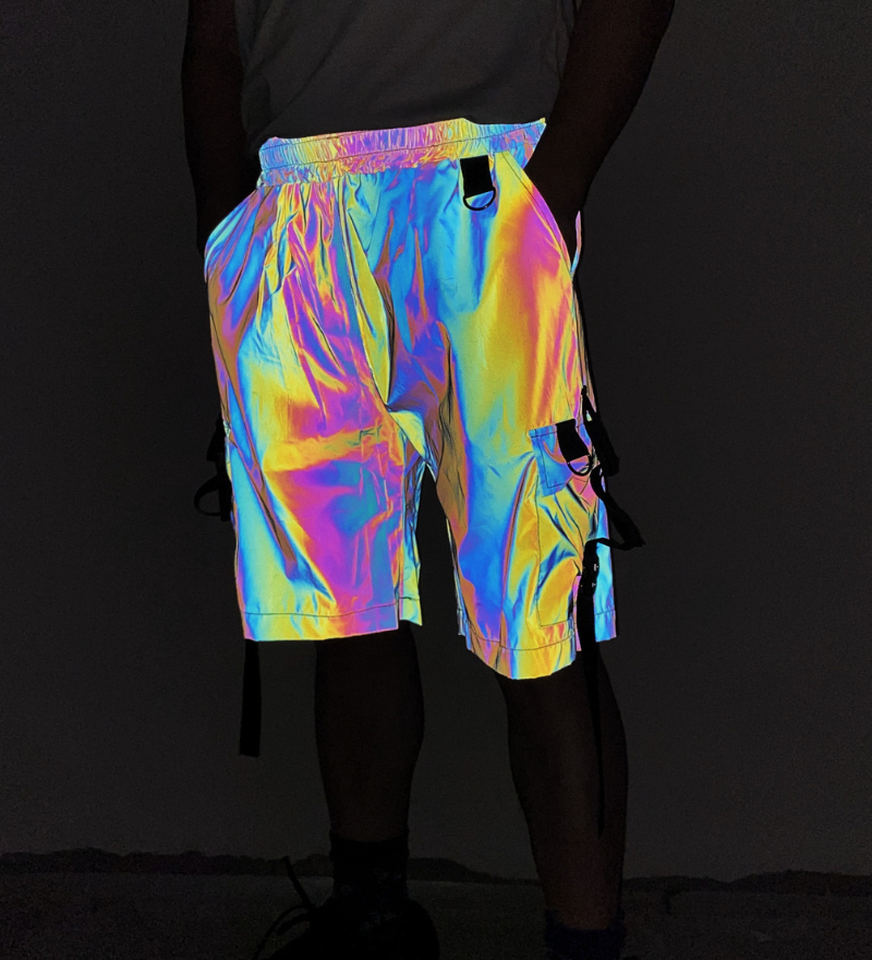 Functional Colorful Reflective Cargo Shorts
