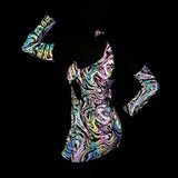 Hollow Out Halter Reflective Rave Dress