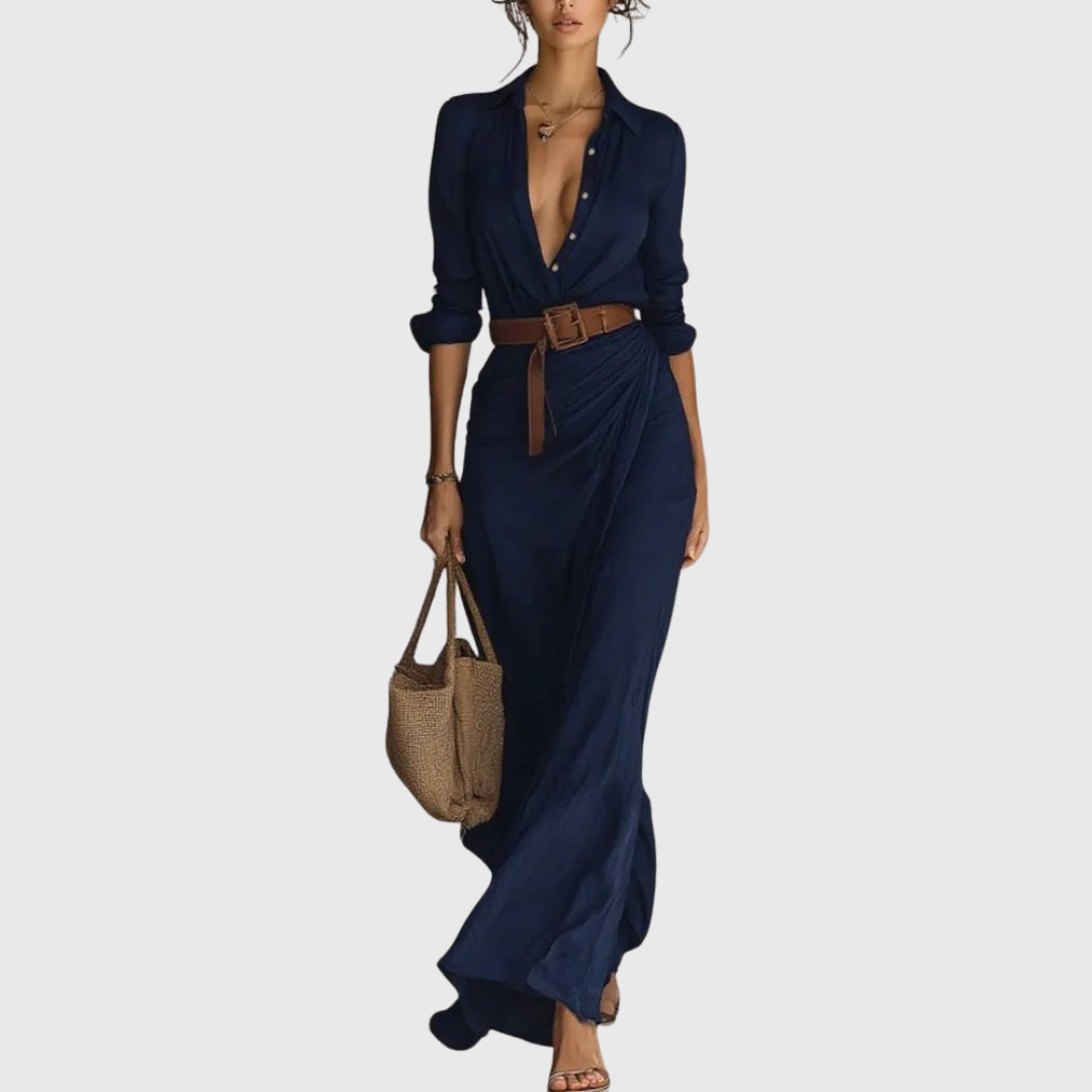 Thames – Elegantne zavinuta maxi haljina