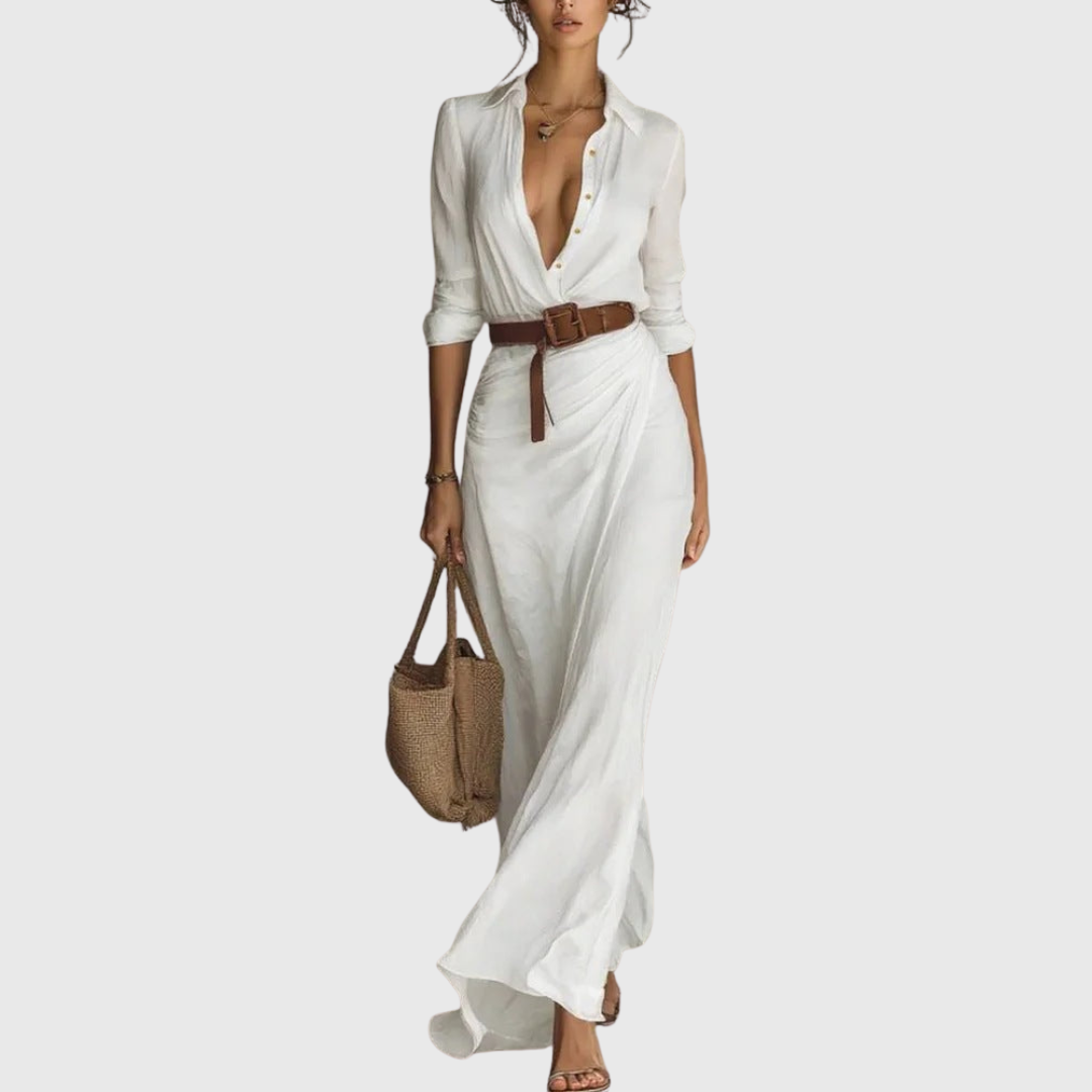 Thames – Elegantne zavinuta maxi haljina