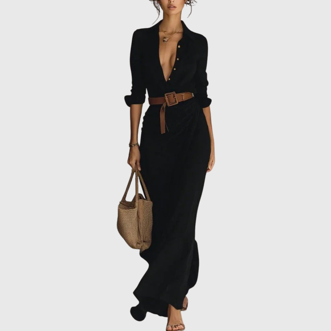 Thames – Elegantne zavinuta maxi haljina