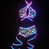 Reflective Rave Clothing Cross Strap Shiny Swimsuit