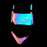 Reflective Rave Clothing Shiny Bikini Set
