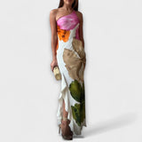Sapphire - Elegantna Maxi Haljina s Patchworkom