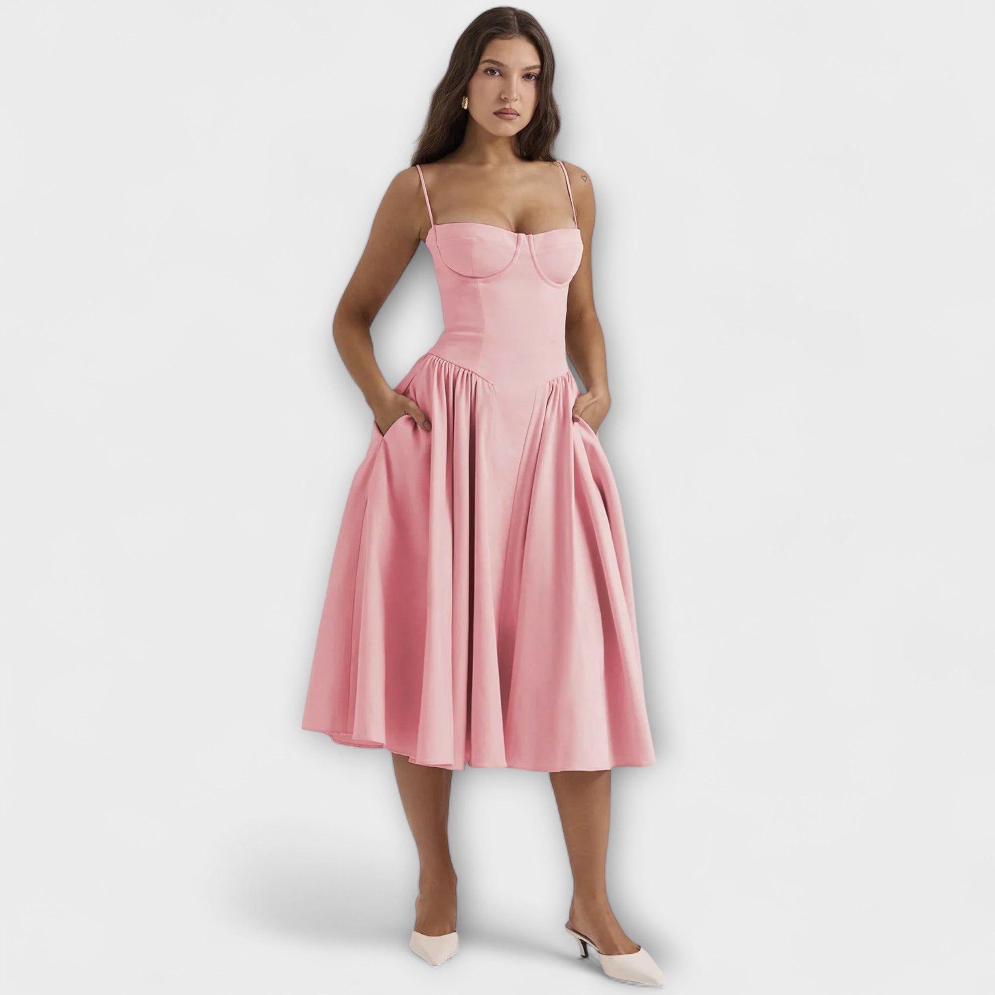 Rosalie - Elegantna bezrukavna korzetna haljina