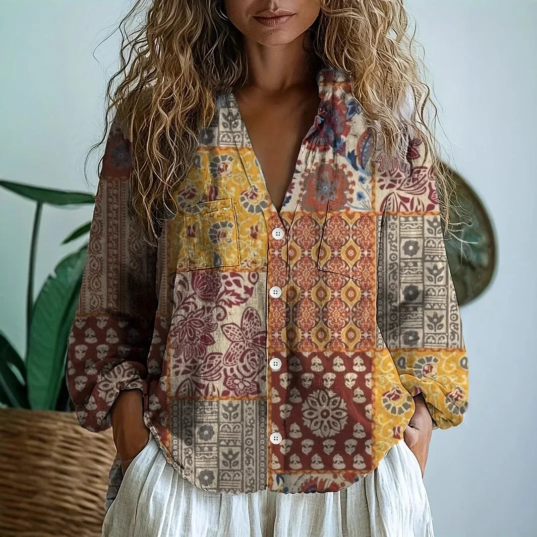 Sofia – Ležerna bluza s prirodnim uzorkom