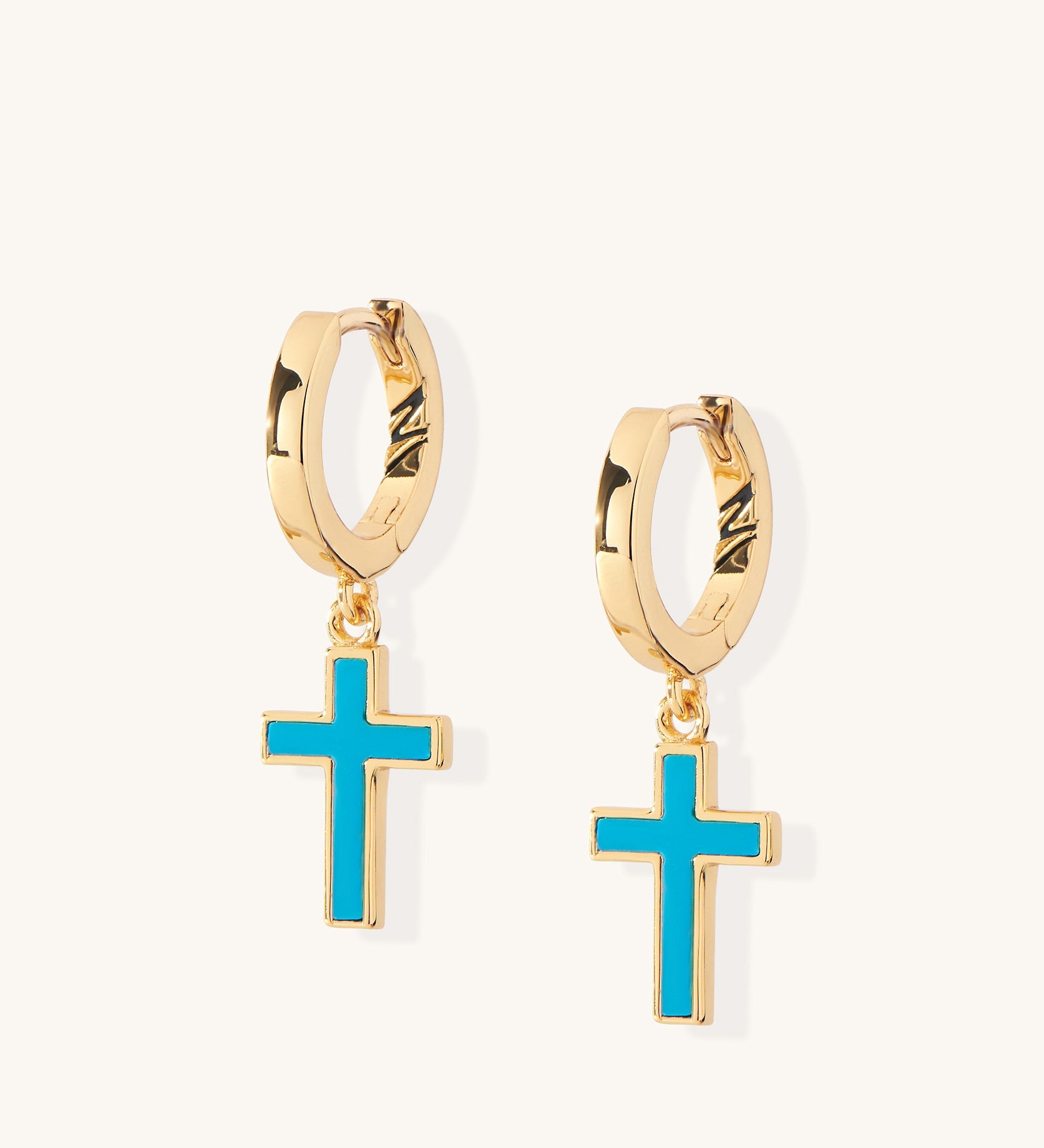 Lazio Turquoise Dangle Cross Earrings