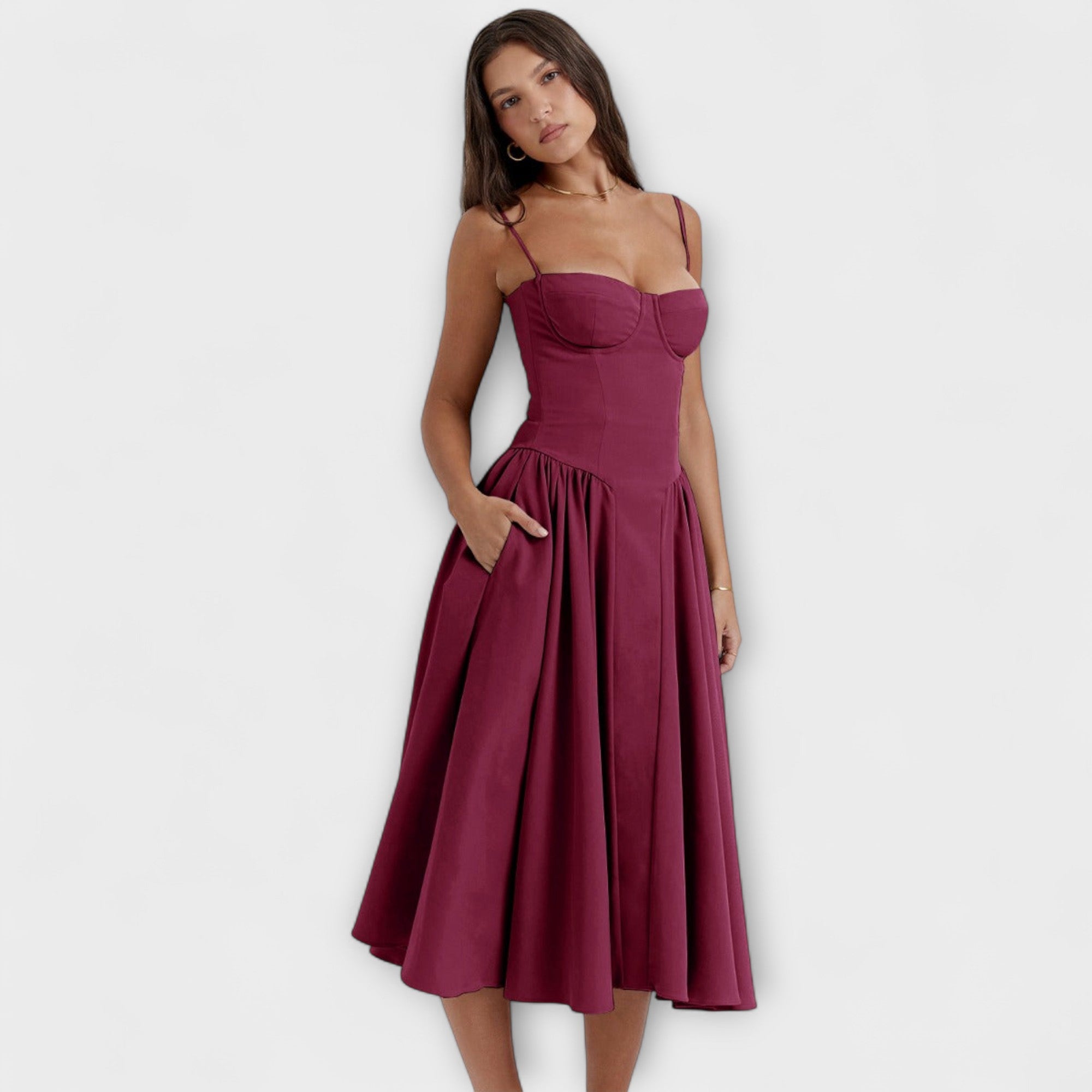 Rosalie - Elegantna bezrukavna korzetna haljina
