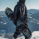 Ski Wear Black Reflective Waterproof Windproof Oversize Ski Suit - Unisex