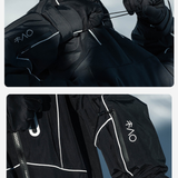 Ski Wear Black Reflective Waterproof Windproof Oversize Ski Suit - Unisex