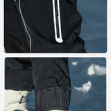 Ski Wear Black Reflective Waterproof Windproof Oversize Ski Suit - Unisex