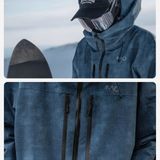 Ski Wear Denim Look Fleece-Lined Waterproof Ski Suit -Unisex