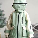 Ski Wear Frog Color Block Kids Jacket&Bibs Snow Suit (Single Unit Available)