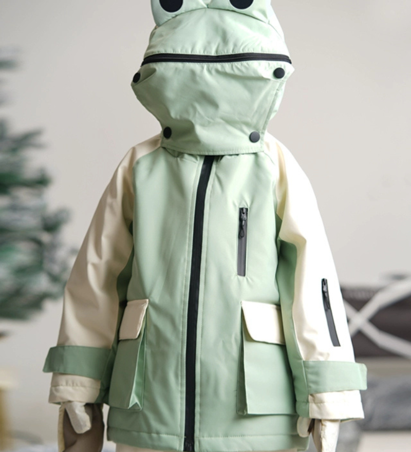 Ski Wear Frog Color Block Kids Jacket&Bibs Snow Suit (Single Unit Available)