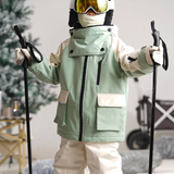 Ski Wear Frog Color Block Kids Jacket&Bibs Snow Suit (Single Unit Available)