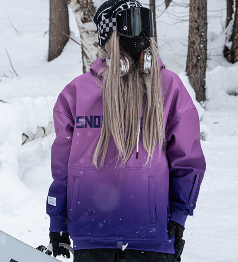 Ski Wear Gradient Color Warm Ski Hoodie - Unisex