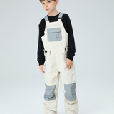 Ski Wear Snowboard Gear Color-Block Kids Ski Bib