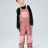 Ski Wear Snowboard Gear Color-Block Kids Ski Bib