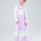 Ski Wear Snowboard Gear Color-Block Kids Ski Bib