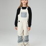 Ski Wear Snowboard Gear Color-Block Kids Ski Bib